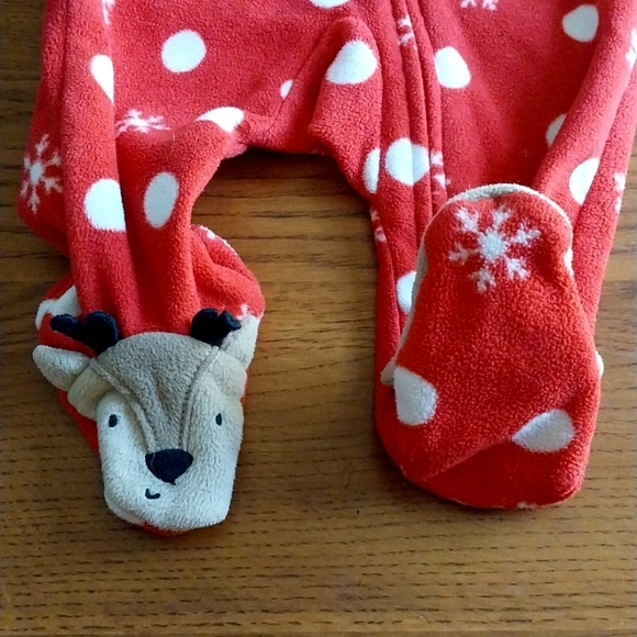 3 Winter themed Carter's Fleece Pajamas. 3m - Picture 3 of 12